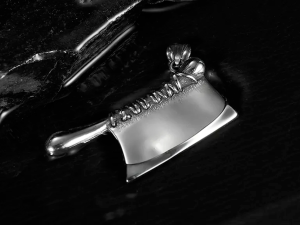 Le meilleur Collier acier argent pendentif hachoir japonais ouvre sa  boutique